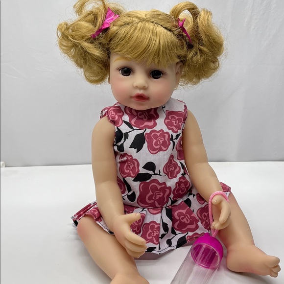 Reborn Adorable Doll with Pink Floral Dress - Picture 8 of 11